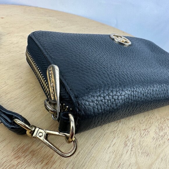 BUNDLE: Michael Kors Black Leather Bedford Tassel Crossbody Purse w/ Wallet - Picture 7 of 14